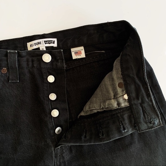 Re/Done Levi’s | Black Denim Mini Skirt Size 25 - Picture 3 of 8